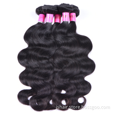 6A Natural color 100% human Hair extension, body wave 3 bundle unprocessed cheap Brazilian virgin hair weaves